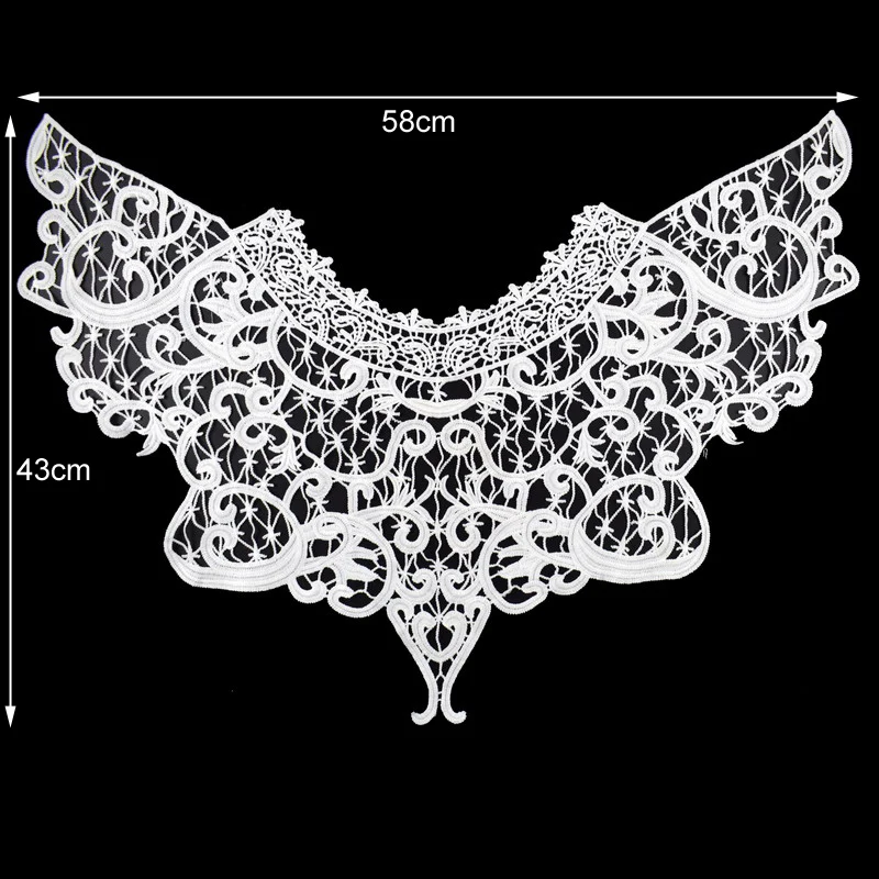 Новый вышитый кружевной вырез воротник отделка украшение аппликация белые