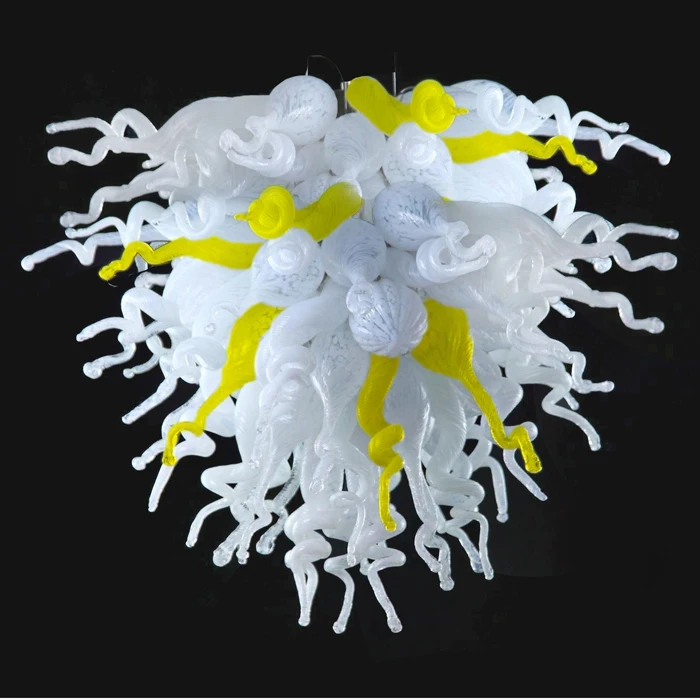 

Pure White Blown Murano Glass Chain Chandelier for Bedroom Decor