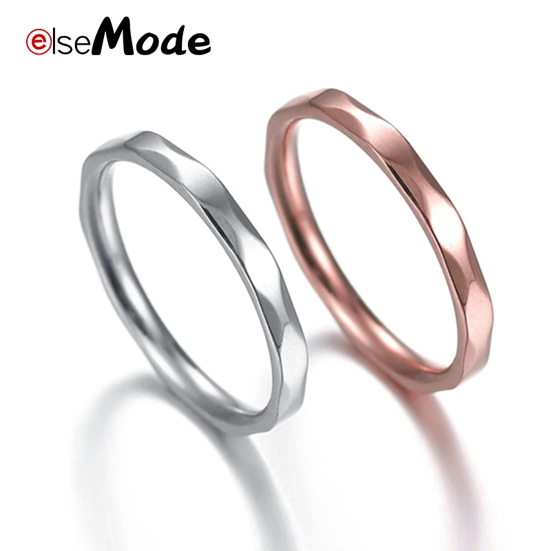 ELSEMODE титановые стальные розовые золотые антиаллергенные Простые Свадебные
