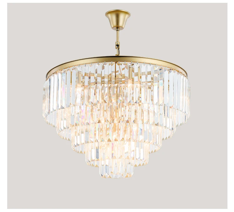 

Gold American Style Retro Chandeliers LED Crystal Lighting For Living Room Bedroom Hall Hotel Restaurant Dining Room Fashion