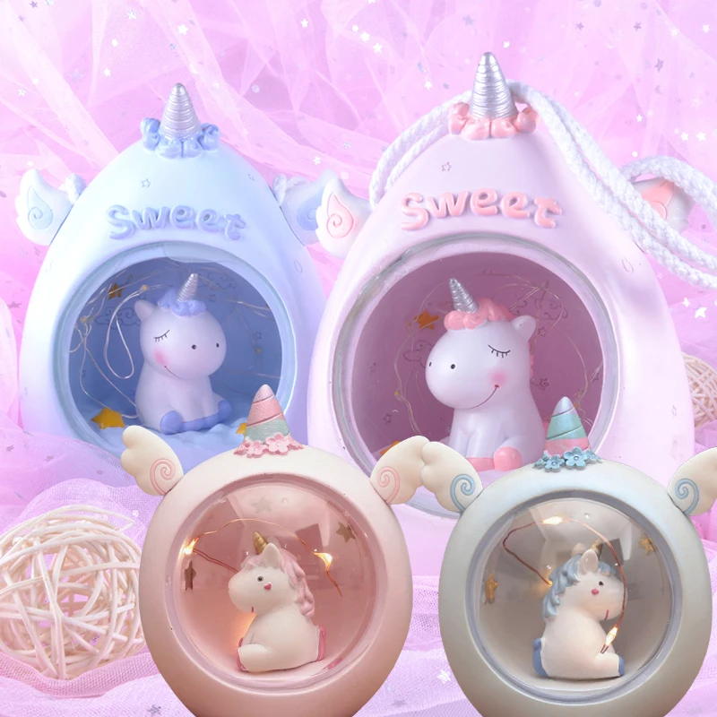 Светодиодный светильник Единорог украшение для спальни животное ночник детей