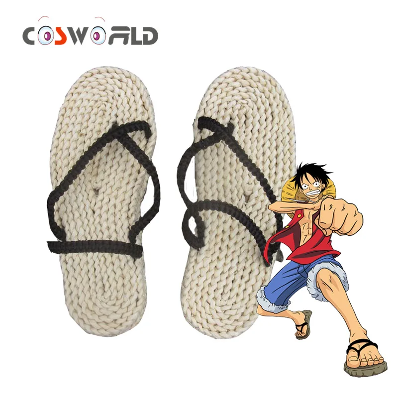 Туфли Coshome для косплея Luffy соломенные шлепанцы Летние повседневные сандалии