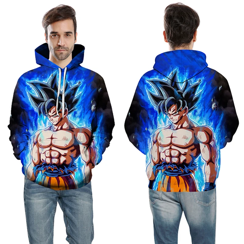 Толстовка с капюшоном Dragon Ball Z 3D для мужчин и женщин толстовка мускулами из аниме