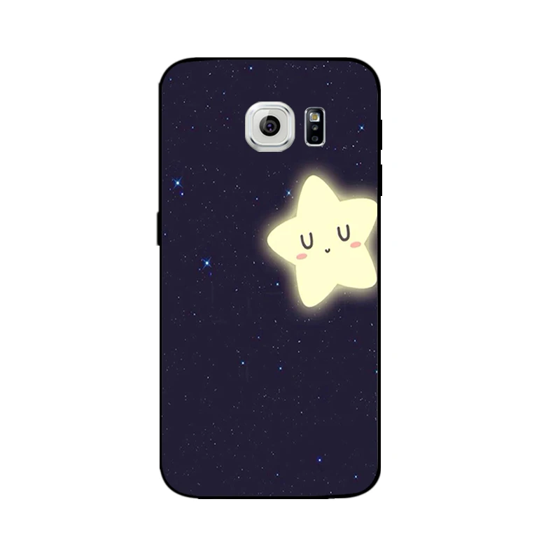 DIY чехол для телефона Samsung Galaxy S6 черный мягкий из ТПУ G9200 G925 ультра тонкий с узором