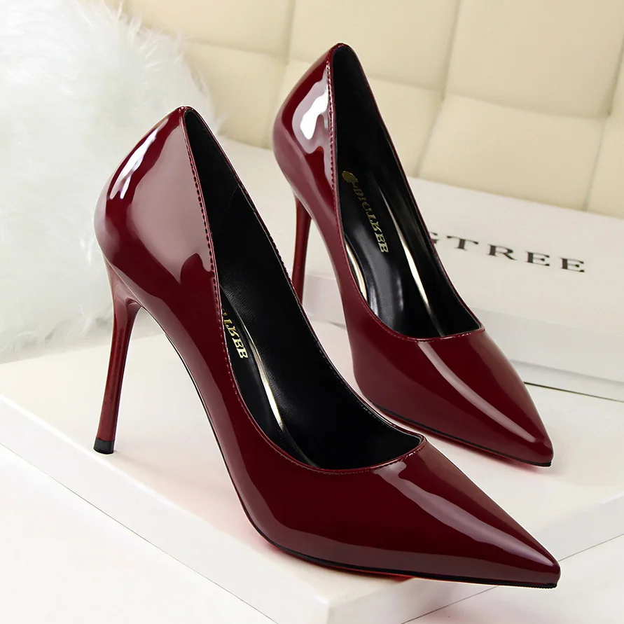 Concise slim high heel Pointed toe Super High-heels women shoes Sexy Shallow mouth elegant temperament OL pump | Обувь
