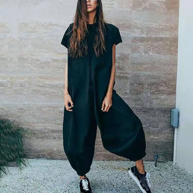 Женские свободные комбинезоны больших размеров однотонные повседневные Длинные