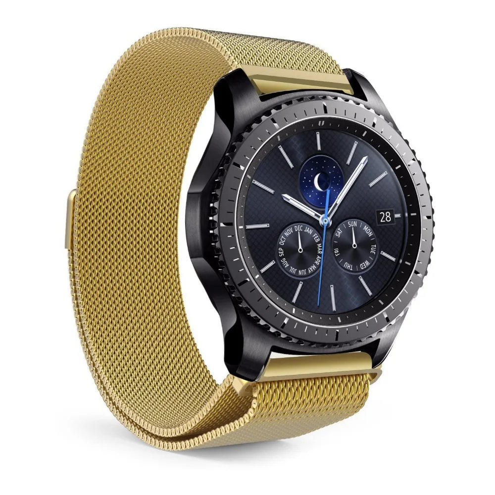 WA128 Ремешки для наручных часов из нержавеющей стали Gear S3 Frontier ремешок Миланский