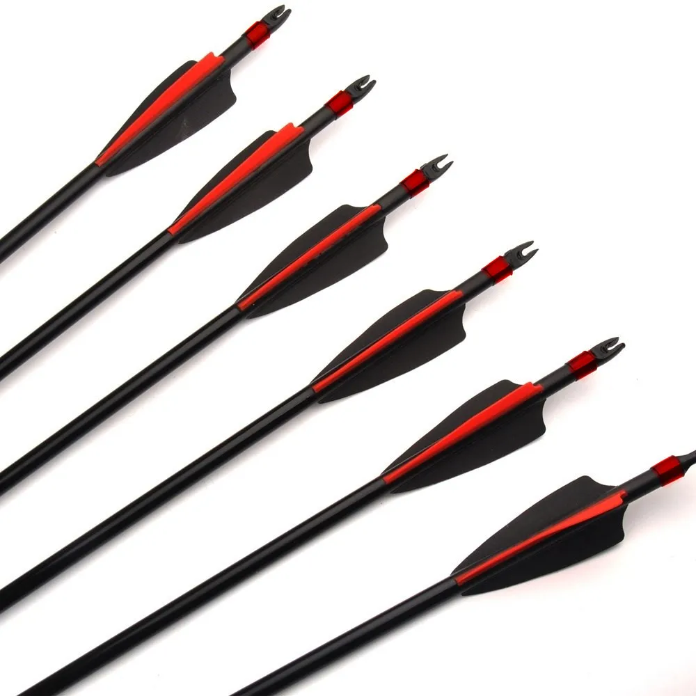 30 дюймов спина 500 диаметр 7 8 мм Смешанные карбоновые стрелы Fletching для рекурсивного