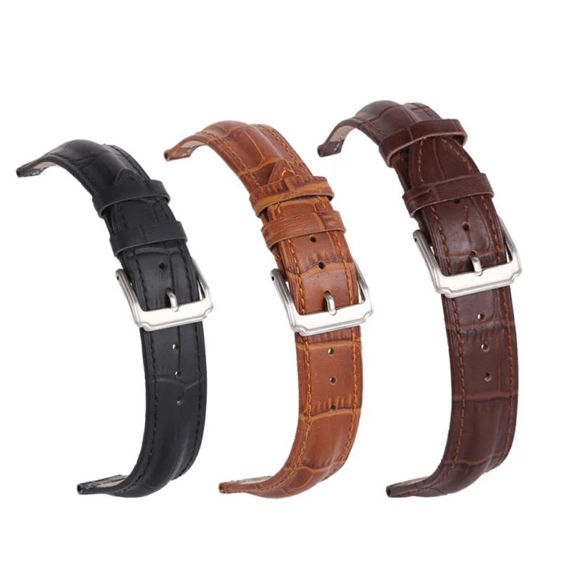 18mm 20mm 22mm Watchbands Retro Brown Men Soft Watch Band Strap Metal Pin Buckle Accessories Relojes Hombre 2019* | Наручные часы