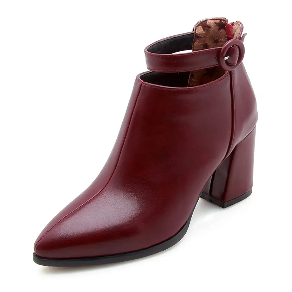fanyuan 2019 Plus Size 32-47 Add Fur Winter Boots Woman Shoes Ankle Pointed Toe Hot Sale Women Female Booties | Обувь