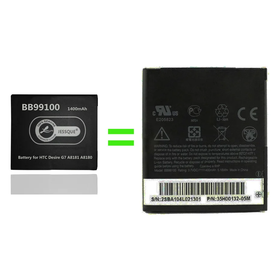 1400мАч bb99100 Батарея для HTC Desire G7 A8181 A8180 Дракон G5 T8188 t9188 Nexus One зум ZOOM 2 мобильный