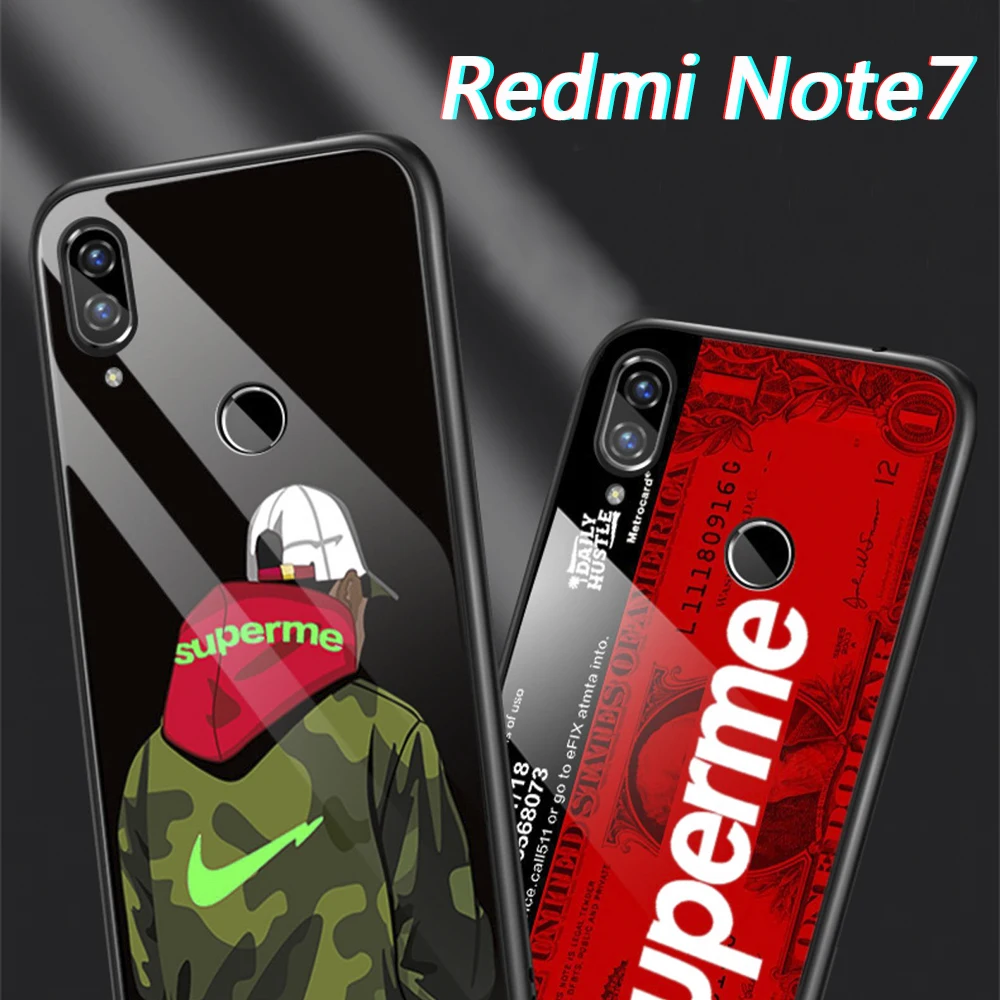 Lu mi nous стеклянный чехол для телефона Red Note 7 Xiaomi 9 Se задний жесткий 3 Чехол простой