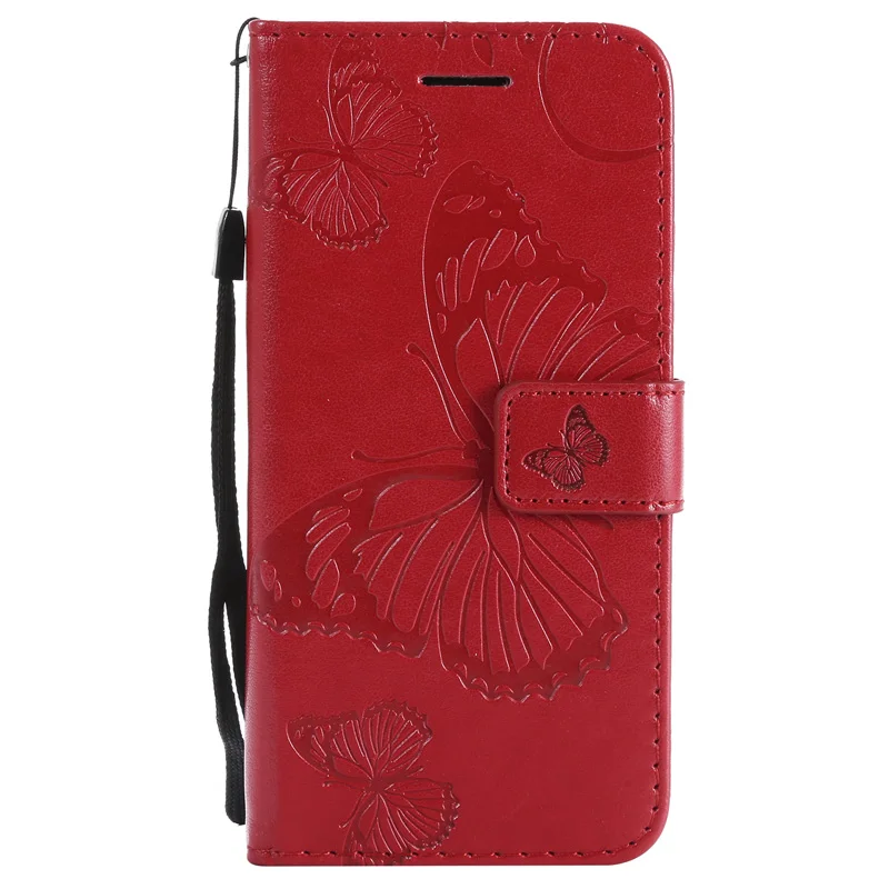 Красный Чехол-бумажник с бабочкой для Red mi Note 7 Pro k20 Pro CC9E, чехол-книжка из ТПУ кожи для Xiaomi mi 9T Pro mi A3 Lite - Цвет: Красный