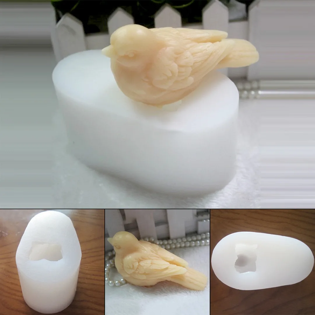 Прочная форма для мыла 3D свечей ручной работы в виде птиц силиконовая творчества