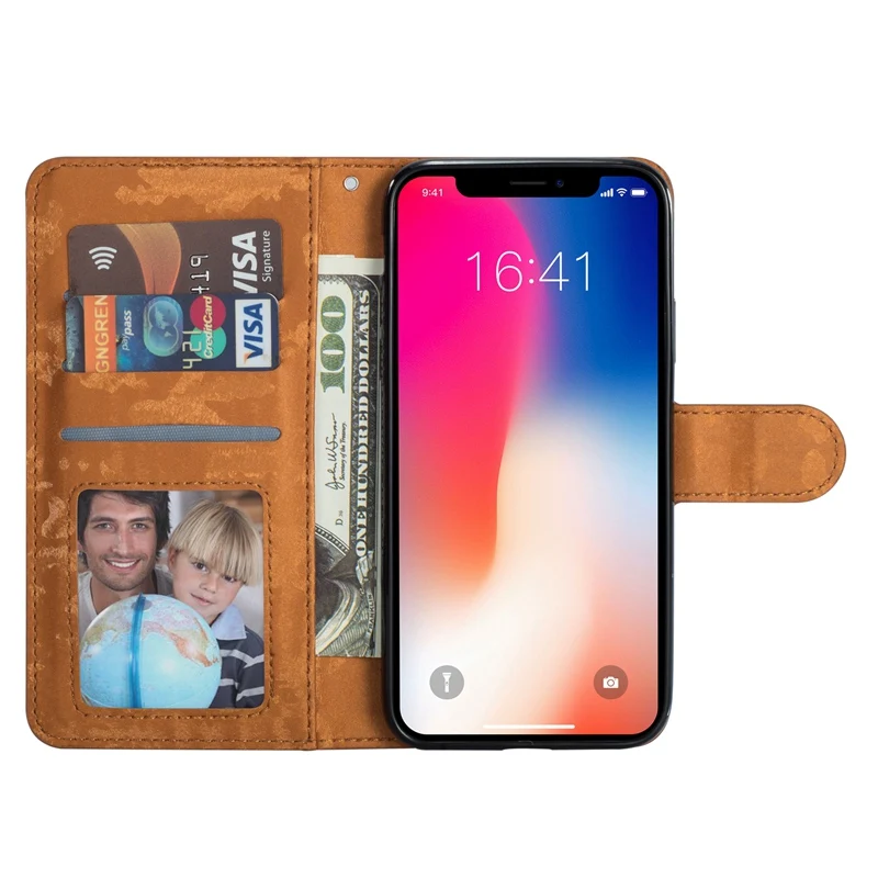 Luxury Flip Case For iPhone 6 6S Plus 7 8 Coque Vintage Wallet Leather Silicone Cover Phone X XR XS MAX | Мобильные телефоны и