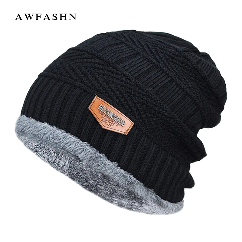 

2018 Men Beanies Knit Hat Winter Cap For Man knitted Cap Boys Thicken Hedging Cap Balaclava Skullies Fashion Warm knit Beanie