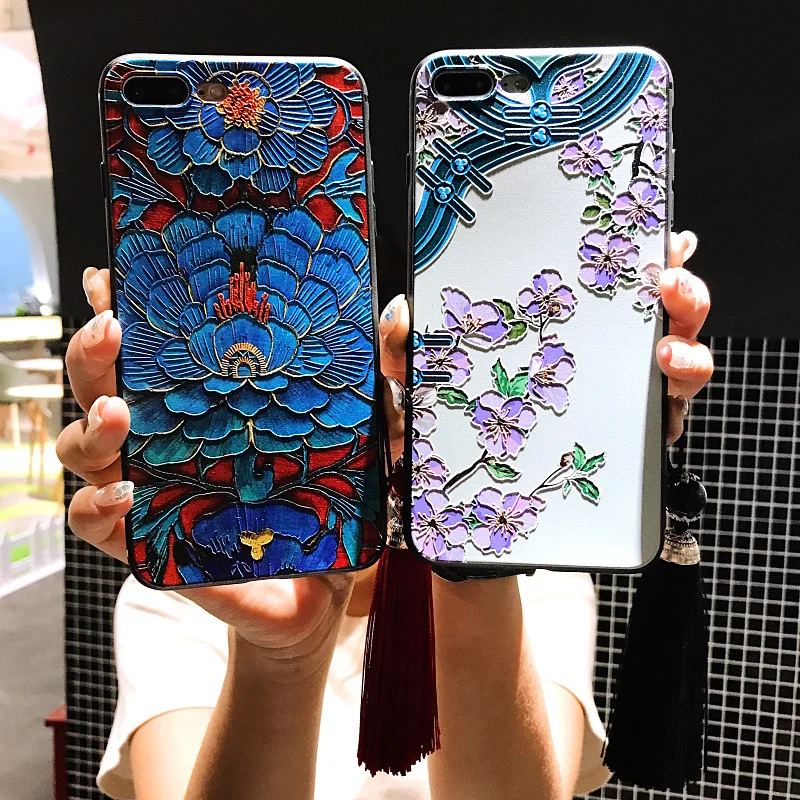 Chinese 3D Emboss Cartoon Patterned Phone Case For iphone X 8 7 Plus Cases Soft Silicone Cover Xiaomi MIX2 for Huawei p20 |