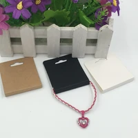 free shipping 100 pcs 12x5cm kraft paper necklace card brown black white diy hand made bracelet display card accept customize