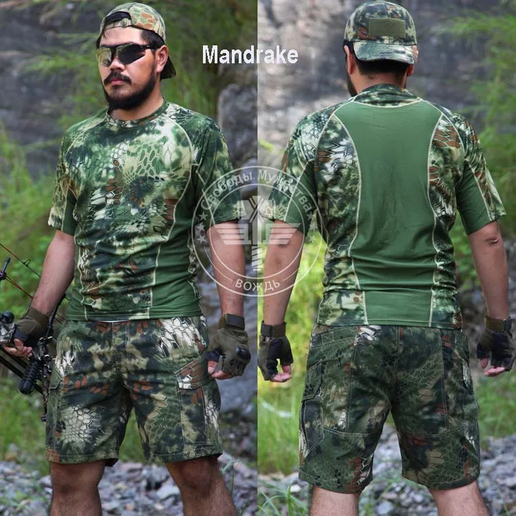 Сетчатая футболка с лягушкой Kryptek круглым вырезом и короткими рукавами в стиле