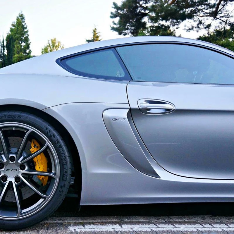Для Porsche 981 Cayman углеродное волокно боковой Впускной воздуховод вентиляционное отверстие глянцевое волокно отделка внешняя отделка Аксессуары Гоночный Автомобиль Стайлинг