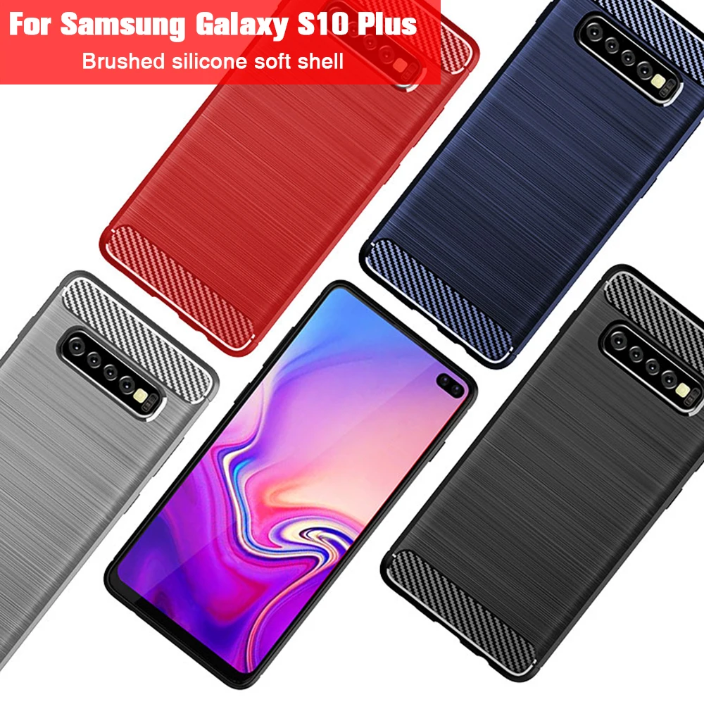 Phone Case For Samsung Galaxy S10 Silicone Soft Carbon Fiber Cover Note 9 8 S8 S9 Plus Lite Luxury |