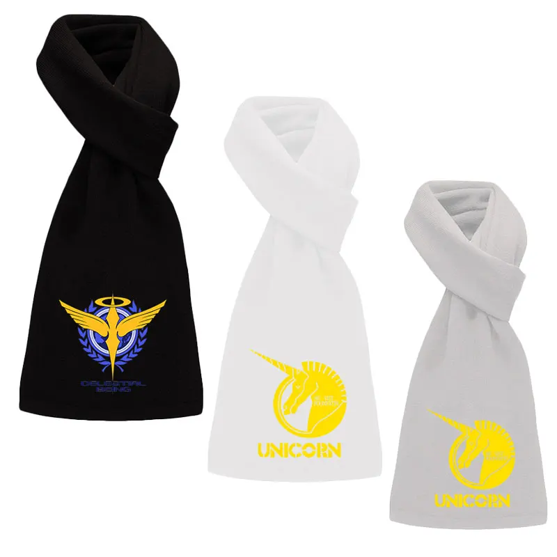 

Зимний Теплый Бархатный шарф унисекс в стиле аниме Gundam UC Celestial As Warp-Knit флисовые шарфы Глушитель для косплея