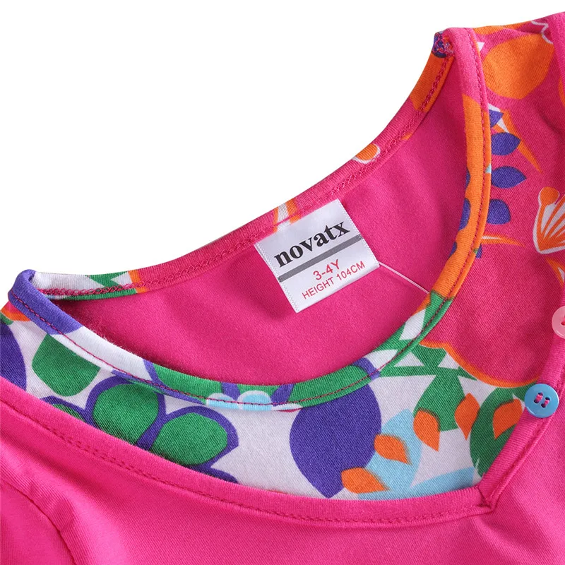 NOVATX Girls Dresses Baby Clothes 2018 Brand Summer Kids Princess Dress Costumes Floral Children Cotton H6063D | Детская одежда и