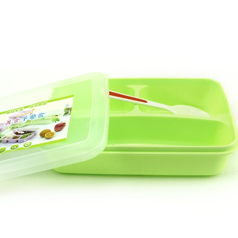 5 решетчатая микроволновая печь Bento Ланч-бокс для пикника, контейнер для хранения фруктов для детей и взрослых, кухонная посуда, Прямая поставка - Цвет: 3 grids green