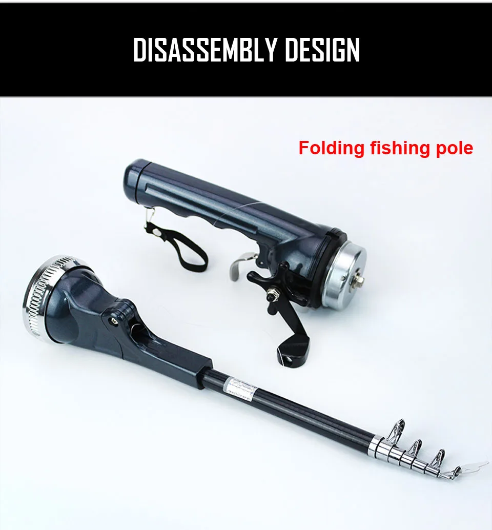WALK FISH портативная складная удочка для ловли карпа 134 см, складная удочка для рыбалки, телескопическая удочка для ловли с леской