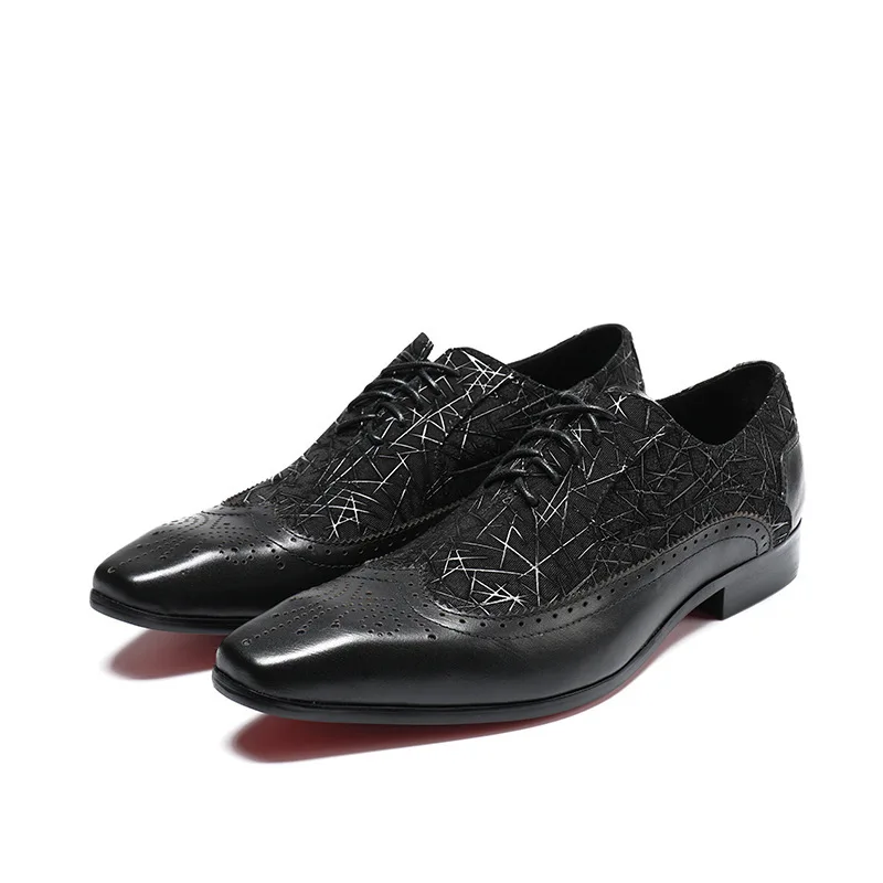 

Vintage Fashion Square Toes Carved Black Lace Up Mens Dress Shoes Oxfords Brogue Shoes Man
