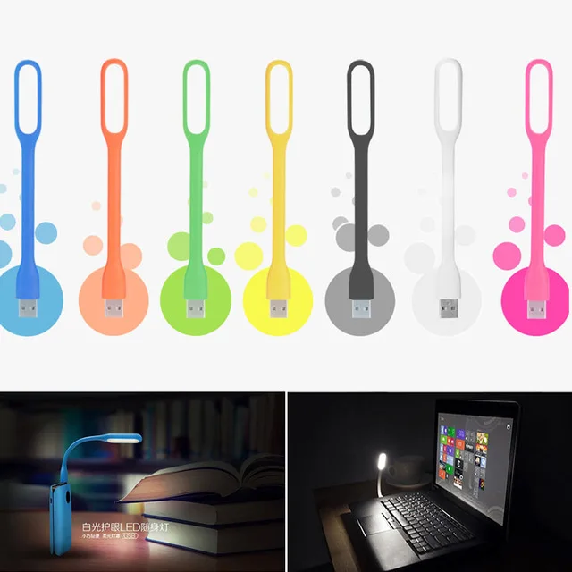 Random Color Mini Adjustable Flexible USB LED Light Lamp Powerbank PC Notebook Perfect for Night Working Book Reading | Лампы и