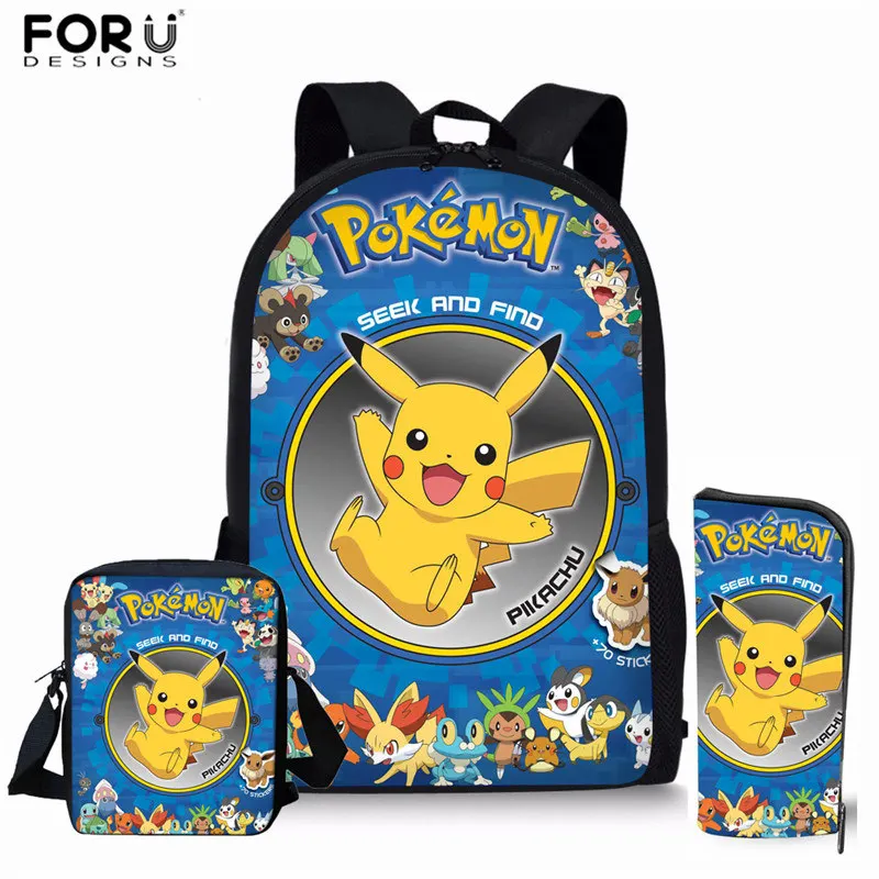 Рюкзак для мальчиков и девочек с принтом Pokemon школьный рюкзак Pikachu 2019|Школьные