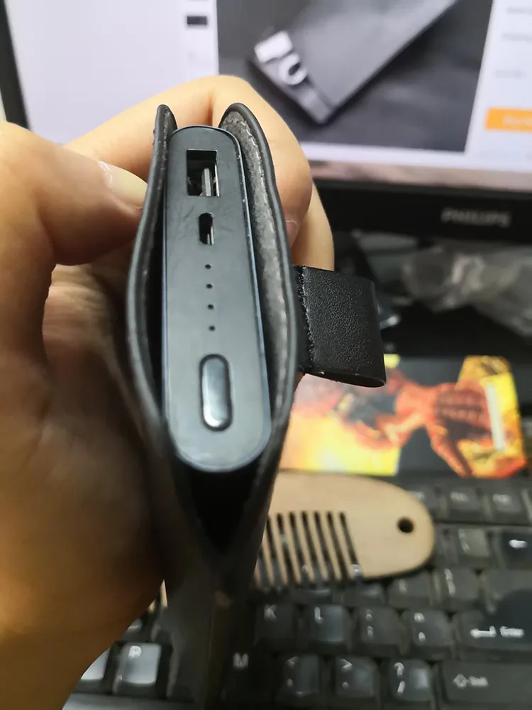PLM12ZM pu кожаный чехол Xiaomi Mi банка питания 10000 мАч Pro 2 3 Сумка ROCK 10000 тонкий внешний аккумулятор кожаный чехол мягкий чехол