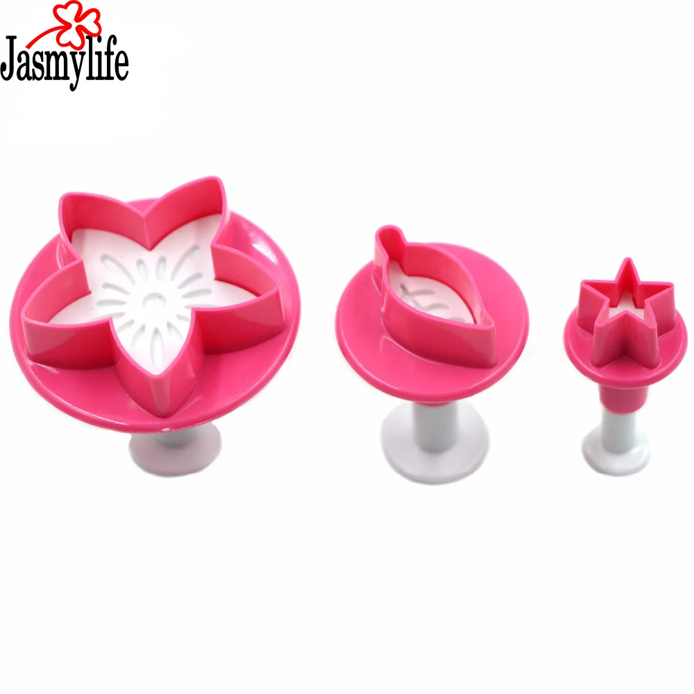 Выпечки 3 шт цветок плунжера резак лист помадки Декор Сахар ремесло плесень