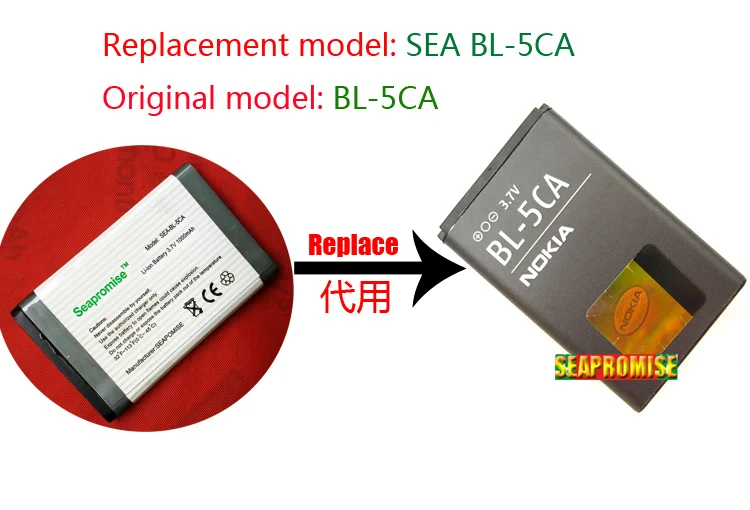 Оптовая продажа 5 шт./партия Мобильный телефон батарея BL-5CA BL 5CA BL5CA для NOKIA 208 1209 1255