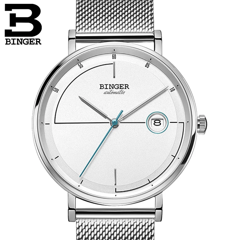 Швейцарские мужские часы BINGER роскошный бренд Япония SEIKO Move t автоматические