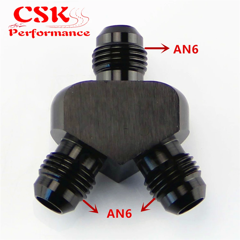 AN6 To 6AN X 2 Алюминиевый Y Блок адаптер фитинги Черный|adapter fitting|an6 to an6aluminum fittings |