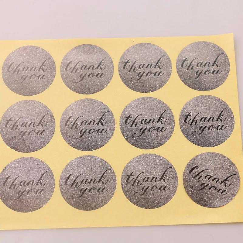 Оптовая продажа (100 шт./лот) наклейка из крафт-бумаги Thank You в виде круга (3 8 см)