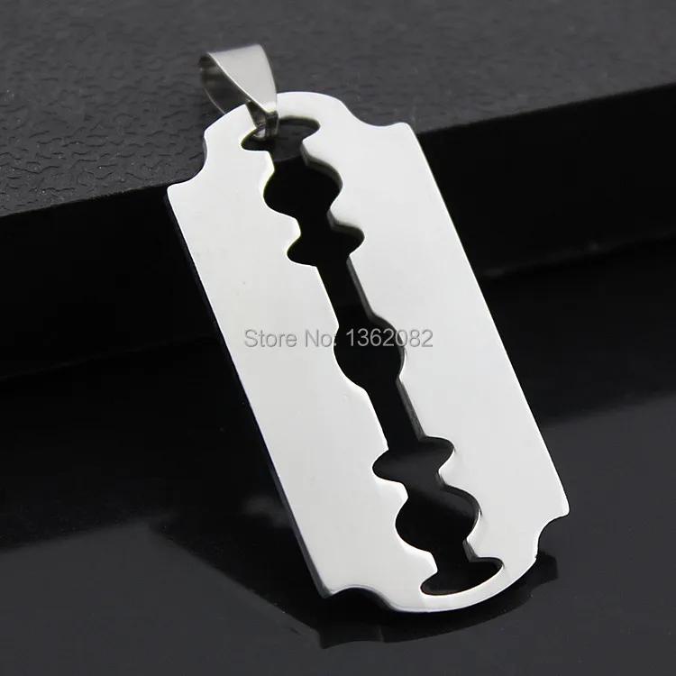 Мужской серебряный кулон с лезвием из нержавеющей стали 24 дюйма|pendant butterfly|pendants