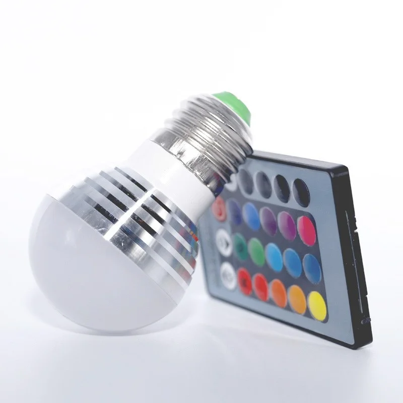 Диммируемая RGB лампа E27 Magic светодиодный светильник 24key ИК пульт дистанционного