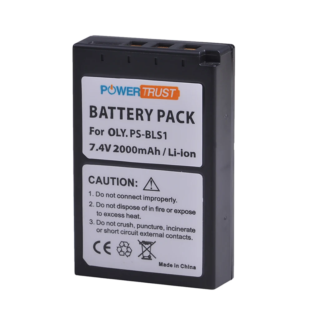 Фотоаккумулятор PowerTrust 2000 мАч BLS 1 BLS1 для фотовспышки OLYMPUS E400 E410 E420 E450 E620|Цифровые