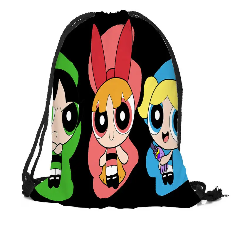 На заказ Powerpuff рюкзак с рисунком для девочек шелковая мягкая сумка большая Sapacity больше размеров на заказ