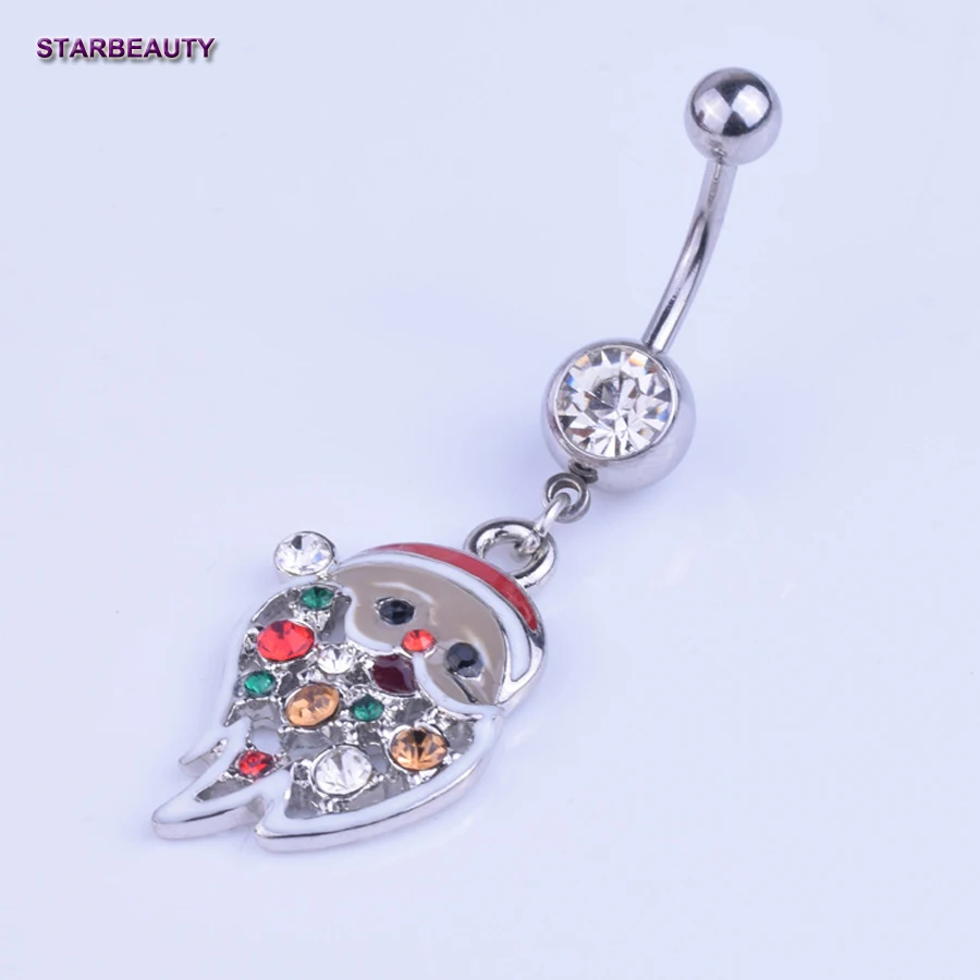 С Рождеством! Фигурка Санта Клауса пирсинг пупка номбрил кольца сексуальный