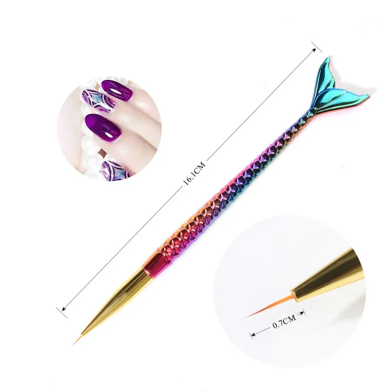 Декорация для ногтей градиент кисть рисования ручки русалки УФ Гель лак 3D