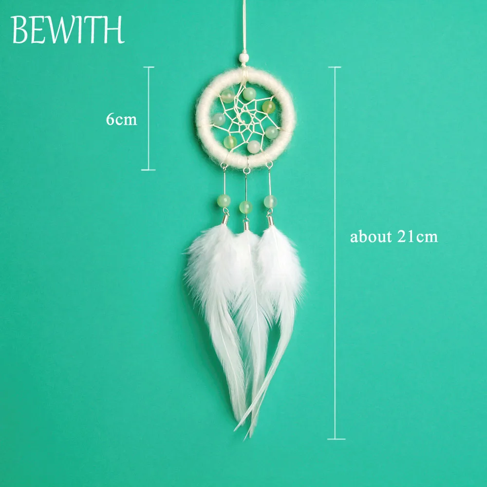 BEWITH мини Ловец снов с натуральными Агатовые камни Автомобильная подвеска и сумка