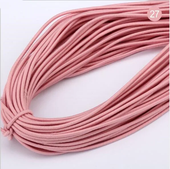 Watermelon Pink 5 ярдов, 2 мм, цветная круглая резинка для волос, Высококачественная эластичная резинка, эластичная линия, аксессуары для шитья «сделай сам», эластичный шнур - Цвет: Watermelon Pink