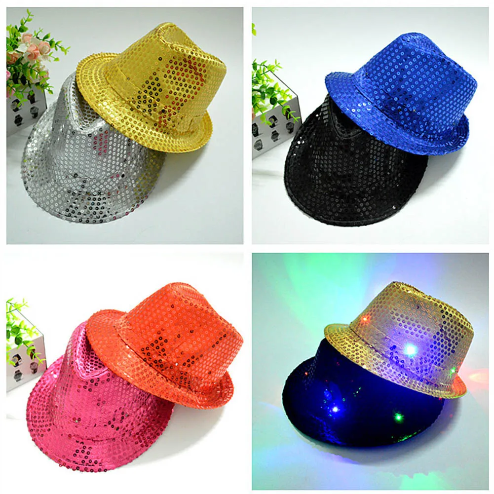Лидер продаж модная светодиодная Кепка для взрослых и детей мигающая с блестками