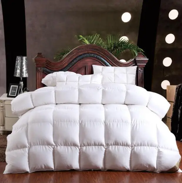 Белый Гусиный пух, одеяло, зимнее пуховое одеяло, пуховое одеяло, мягкое зимнее одеяло, одеяло, 150*200 хлопок, покрывало, одеяло - Цвет: Белый