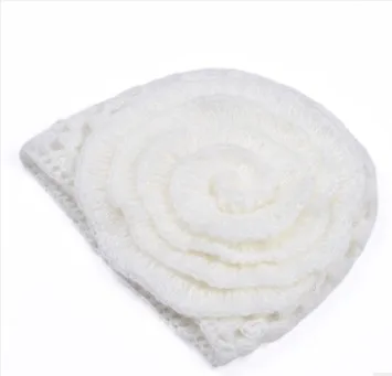 2014 зимние женские шапки Белые Повседневные мохеровая Цветочная шапка шерстяная