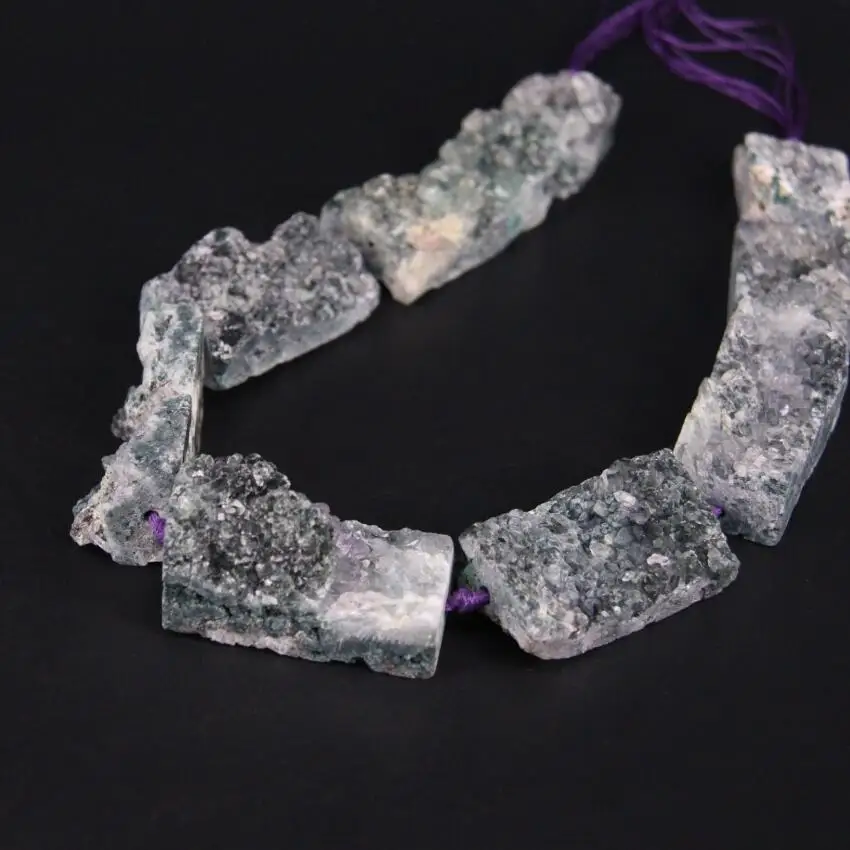 15 5 &quot/нитка большой натуральный зеленый аметист кварц Жеода друга прямоугольные